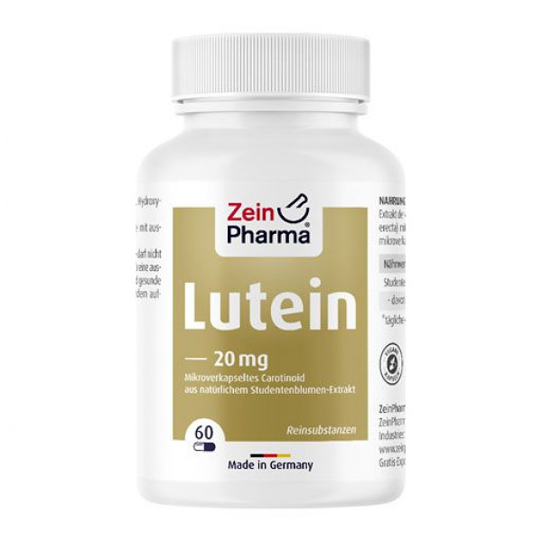Экстракт бархатцев с каротиноидом лютеином LUTEIN 20 mg Kapseln mikroverkapselt 60 шт Zein Pharma Экстракт бархатцев с каротиноидом лютеином LUTEIN 20 mg Kapseln mikroverkapselt 60 шт Zein Pharma